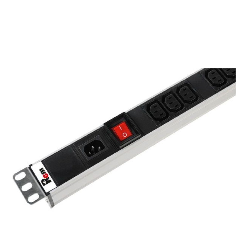 REM Вертикальный блок розеток Rem-16 с выкл., 10 Shuko, 10 C13, вход IEC 60320 C20 16A, алюм., 33-38U (R-16-10S-10C13-V-1420) ЦМО