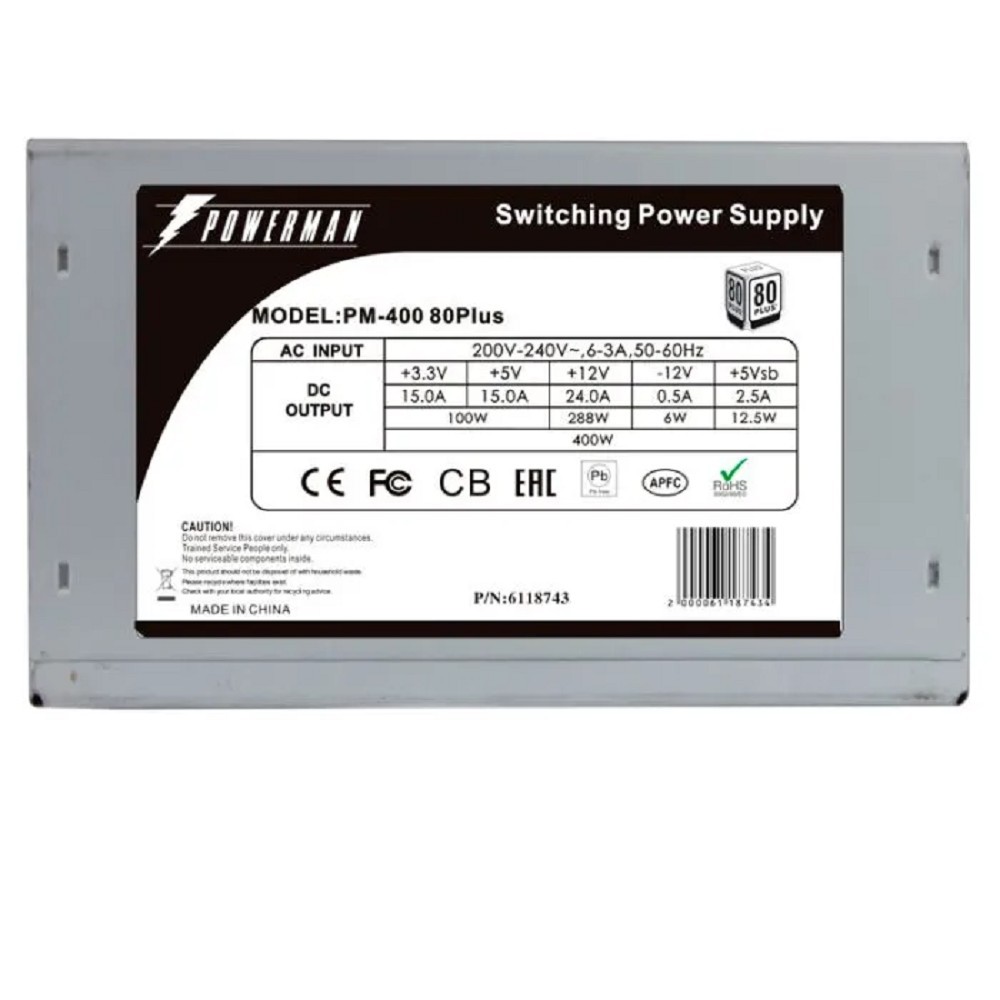 POWERMAN PM-400ATX for P4 400W OEM ATX [ 6106507] Inwin
