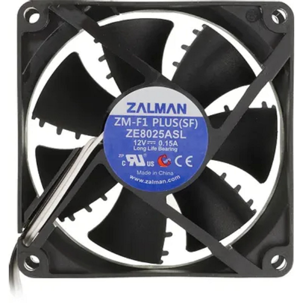ZALMAN ZM-F1 PLUS (SF), 80x80x25mm, 3-PIN, 2000 RPM, 20-23DBA, LONG LIFE BEARING