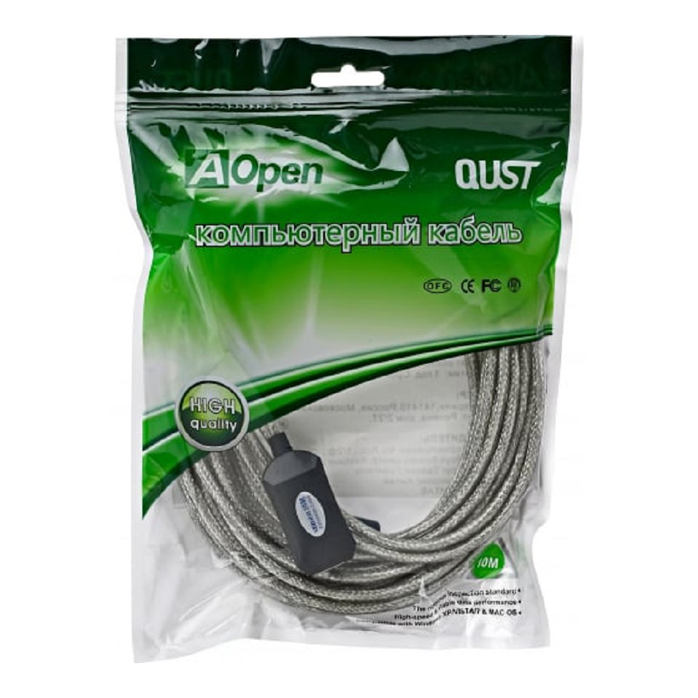 Aopen Кабель-адаптер USB2.0-repeater, удлинительный активный Af> 10м (ACU823-10M) [6938510851321]