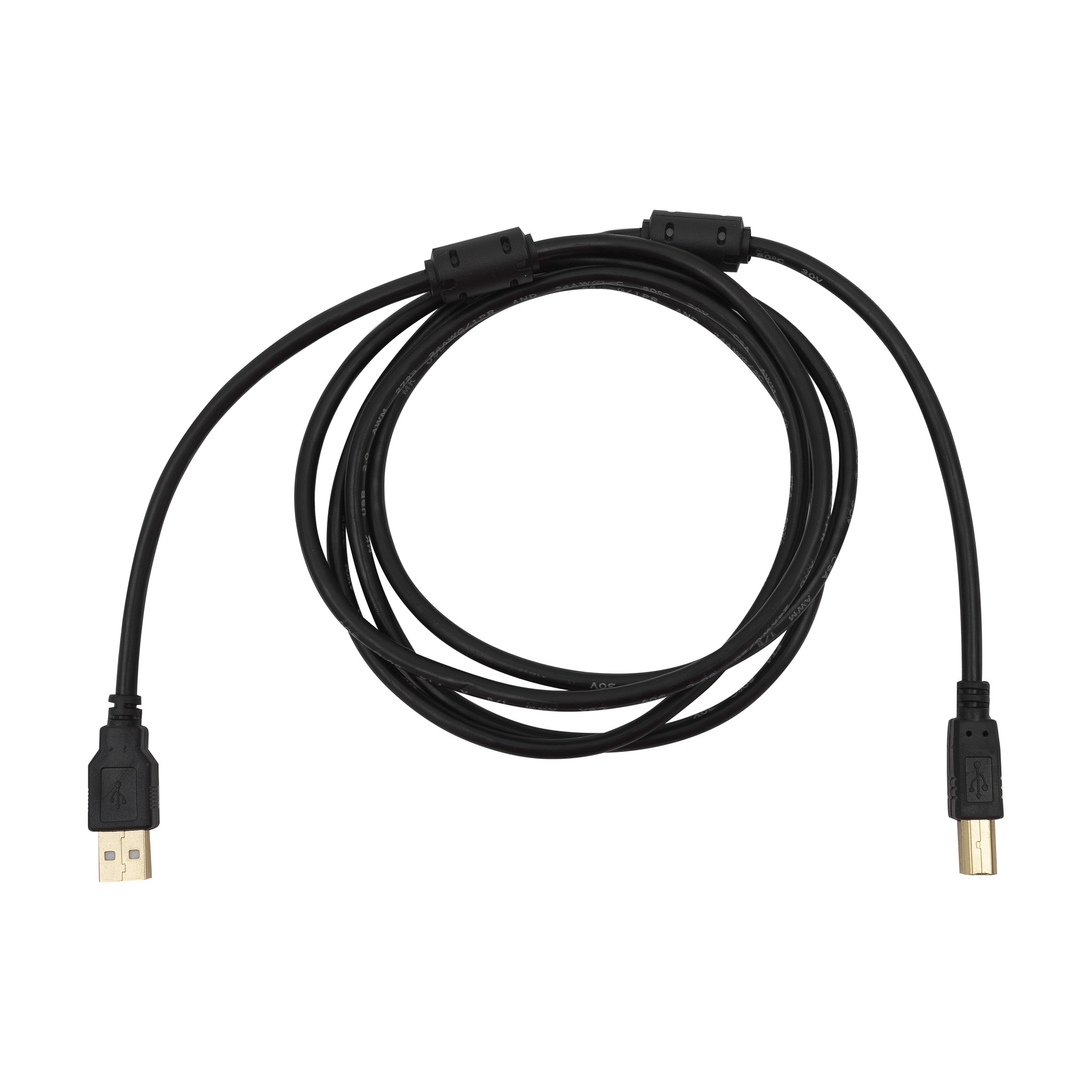 Bion Кабель интерфейсный USB 2.0 AM/BM, позолоченные контакты, ферритовые кольца, 3 м, черный [BXP-CCF-USB2-AMBM-030] Bion Expert