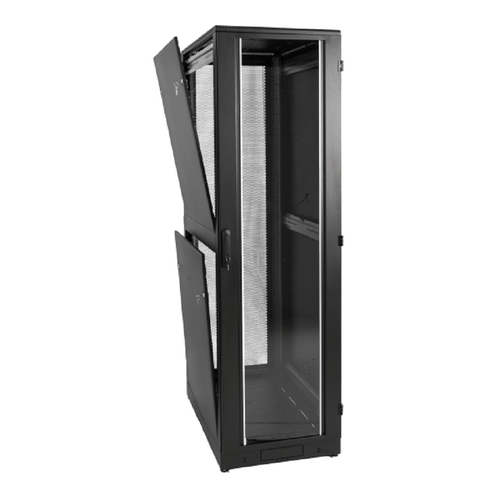 ЦМО Шкаф телекоммуникационный напольный 42U (600x600) дверь стекло, цвет чёрный арт. ШТК-М-42.6.6-1ААА-9005