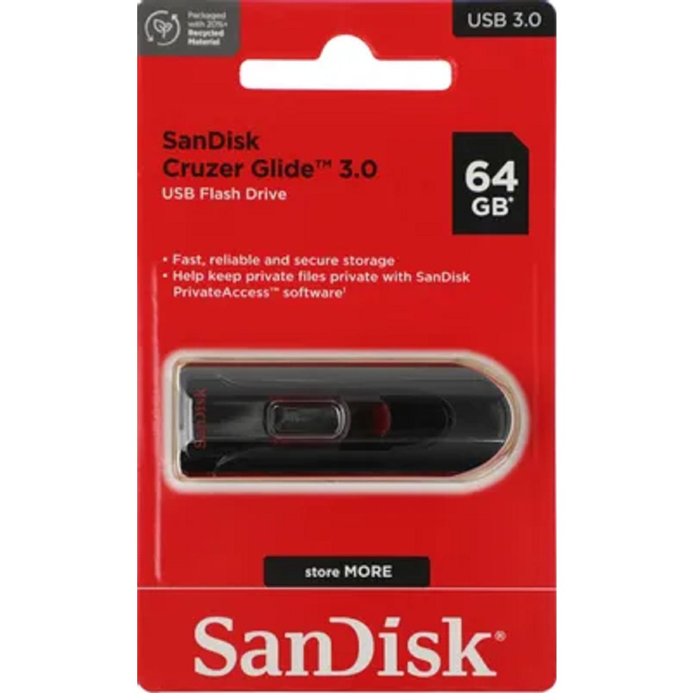 SanDisk USB Drive 64Gb Cruzer Glide SDCZ600-064G-G35 {USB3.0, Black}