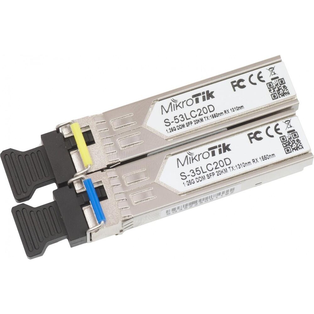 MikroTik S-3553LC20D Пара модулей, SFP, 1.25G SM T1550nm/R1310nm 20km, S-35LC20D + S-53LC20D