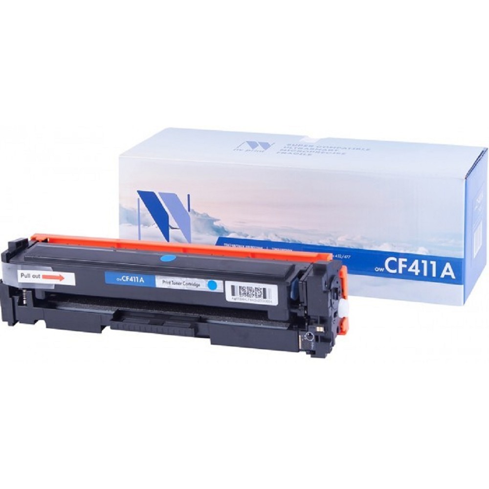 NV Print CF411A Картридж для HP Laser Jet Pro M477fdn/M477fdw/M477fnw/M452dn/M452nw, Cyan, 2 300 к арт. NV-CF411AC