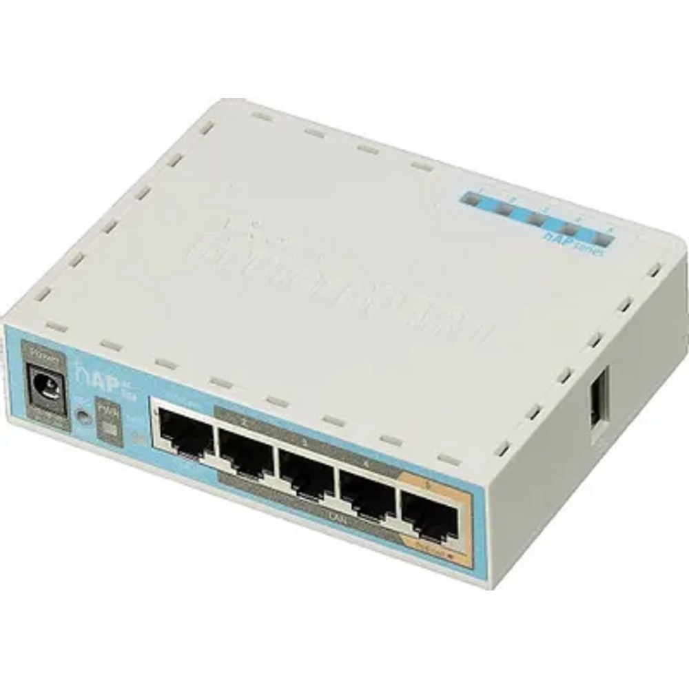 MikroTik hAP ac lite with 650MHz CPU, 64MB RAM, 5xLAN, built-in 2.4Ghz 802.11b/g/n two chain wireless with integrated antennas, built-in 5Ghz 802.11ac single chain wireless with integrated antenna, U арт. RB952Ui-5ac2nD