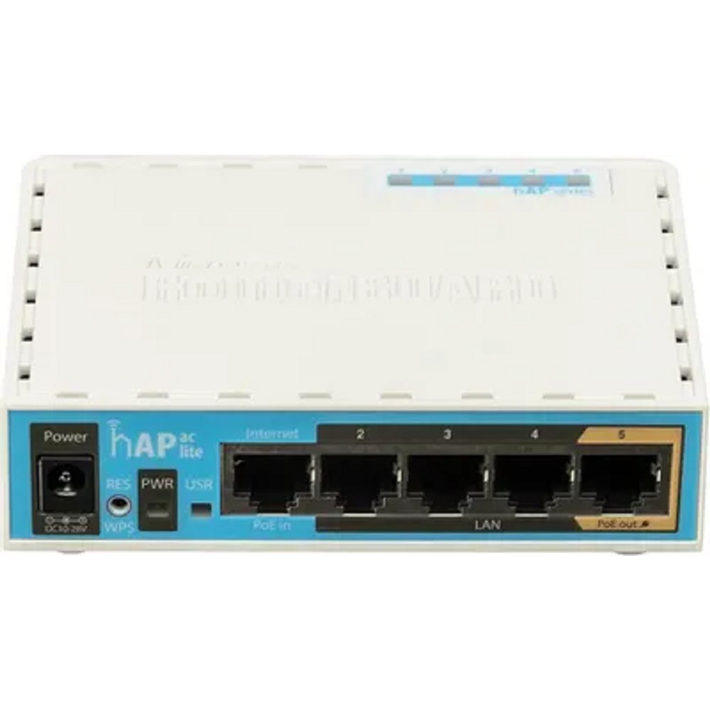 MikroTik hAP ac lite with 650MHz CPU, 64MB RAM, 5xLAN, built-in 2.4Ghz 802.11b/g/n two chain wireless with integrated antennas, built-in 5Ghz 802.11ac single chain wireless with integrated antenna, U арт. RB952Ui-5ac2nD