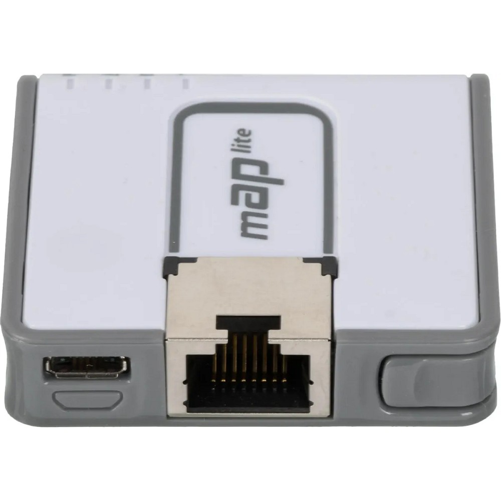 MikroTik mAP lite with 650Mhz CPU, 64MB RAM, 1xLAN, built-in Dual Chain 2.4Ghz 802.11bgn Dual Chain wireless with integrated antennas, RouterOS L4, plastic case, PSU арт. RBmAPL-2nD