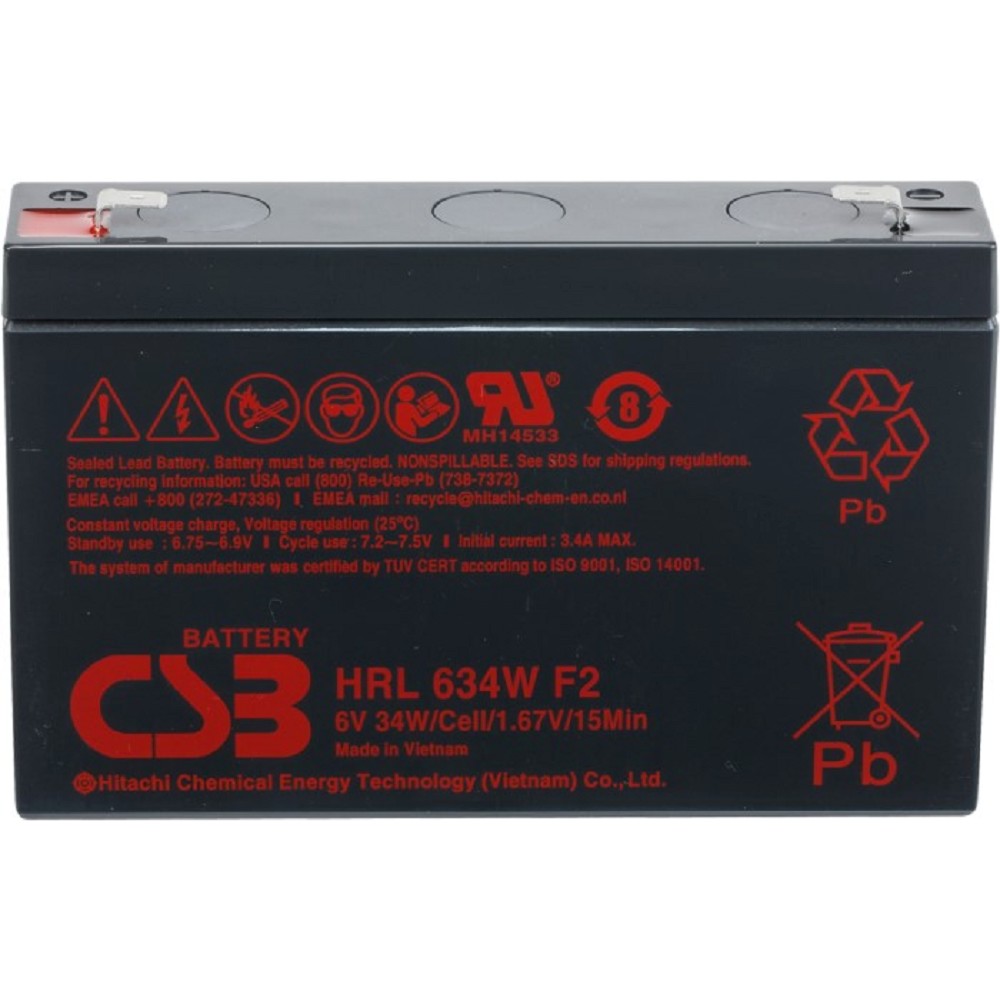 CSB Батарея HRL634W (6V, 9Ah) клеммы F2(FR)