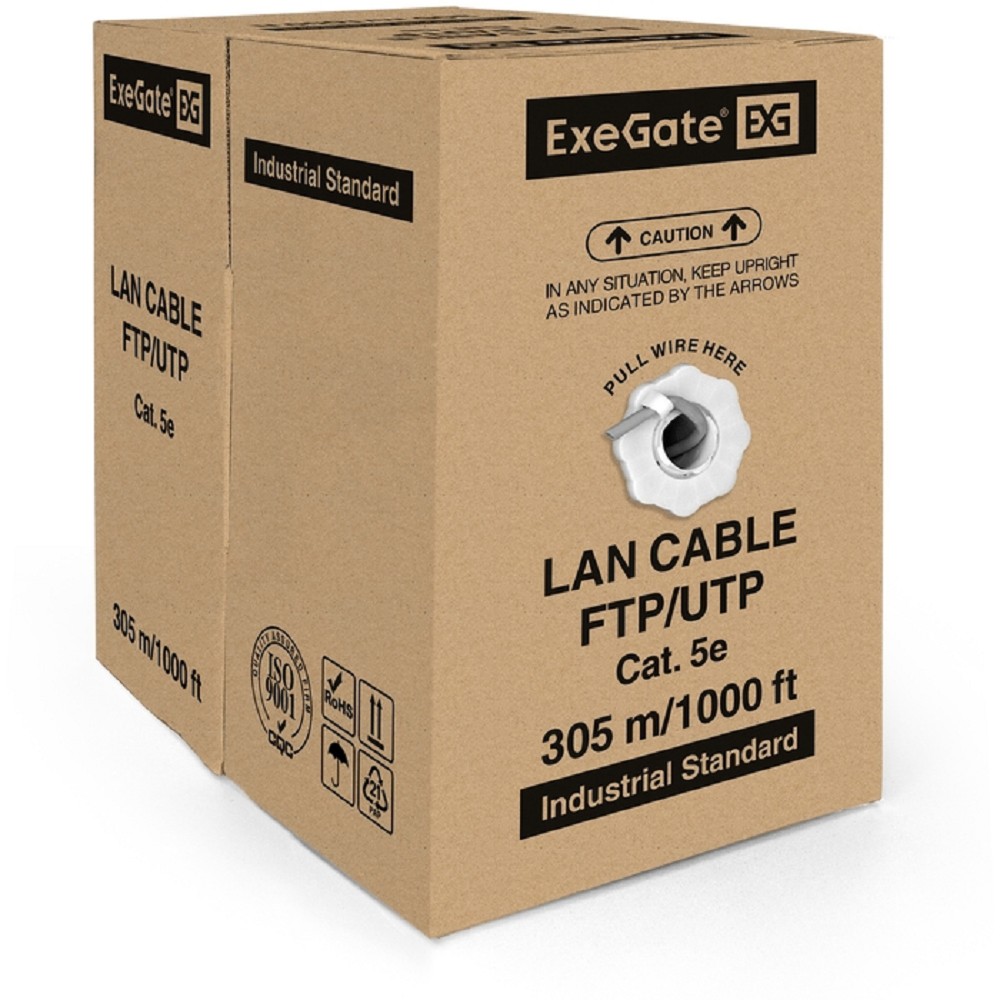 Exegate EX138966RUS Кабель UTP 4 пары кат.5e Exegate Special медь, 26AWG, 305м pullbox, серый
