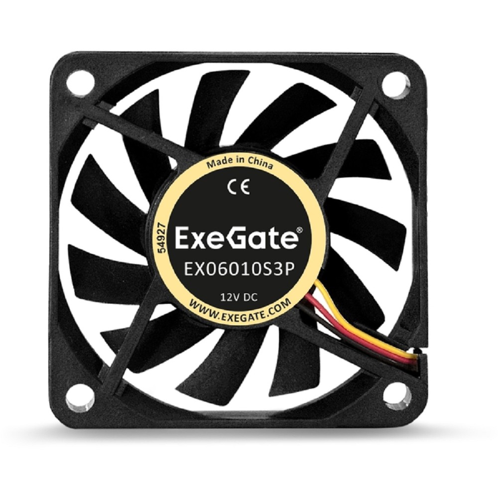 Exegate EX253944RUS Вентилятор ExeGate Mirage-S 60x60x10 подшипник скольжения, 3500 RPM, 26dB, 3pin