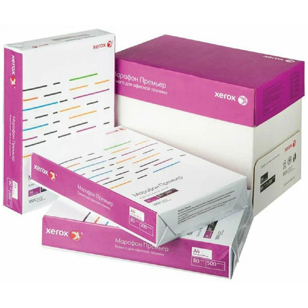 XEROX 450L91720 Бумага Марафон Премьер А4, 80 г/м2, 500 л., 168 CIE, A ( отпускается коробками по 5 пачек в коробке ) ( TECHNOEVOLAB ) Wp XEROX