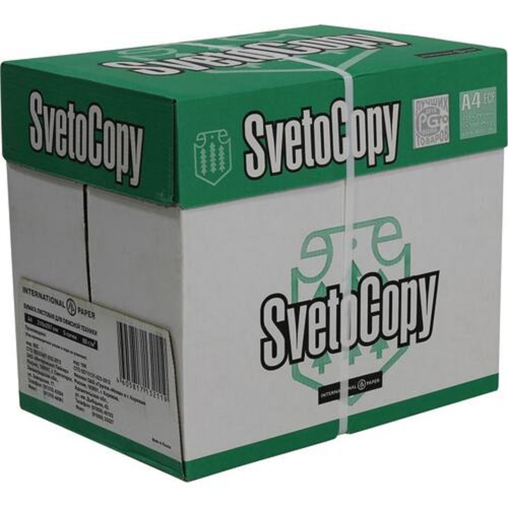Бумага офисная SVETOCOPY 96% А4 80г/м 146% 500л (отпускается коробками по 5 пачек в коробке) IP арт. 012/250