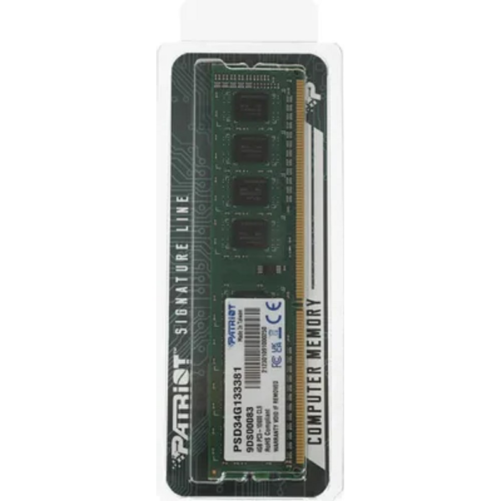 Patriot DDR3 DIMM 4GB 1333MHz CL9 1*4GB 9-9-9-24 1.5V (analog PSD34G13332) арт. PSD34G133381