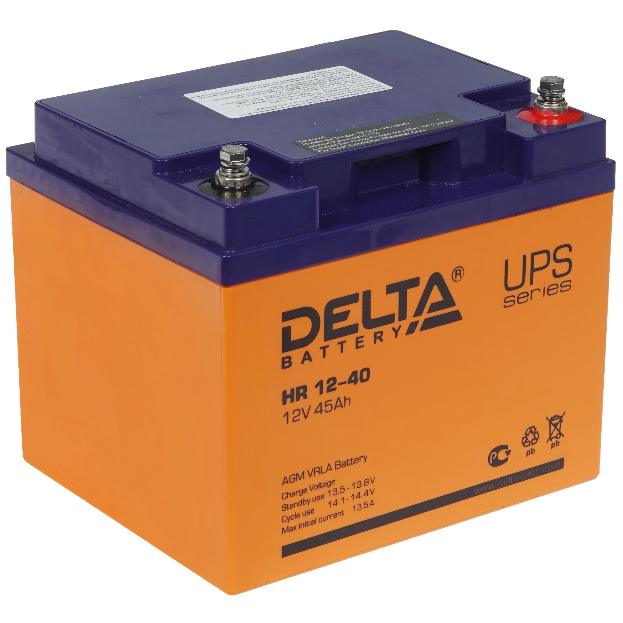 Delta HR 12-40 (40 А\ч, 12В) свинцово- кислотный аккумулятор