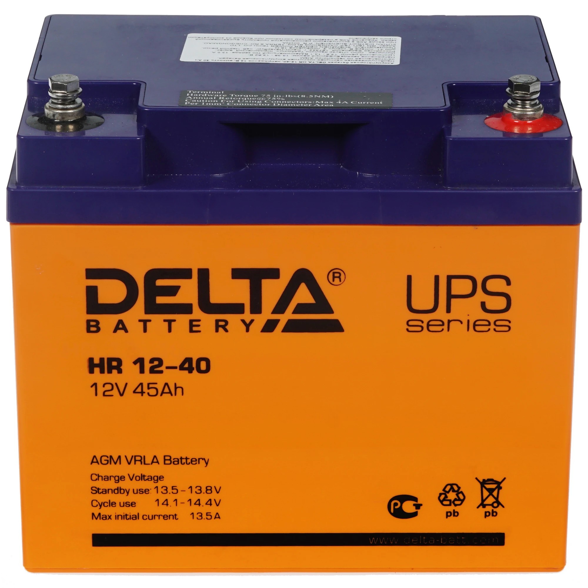 Delta HR 12-40 (40 А\ч, 12В) свинцово- кислотный аккумулятор