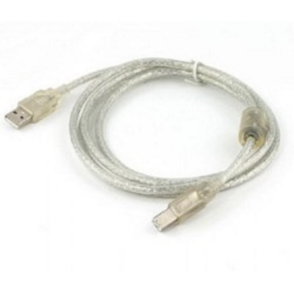 Cablexpert Кабель USB 2.0 Pro, AM/BM, 1,8м, экран, феррит.кольцо, прозрачный (CCF-USB2-AMBM-TR-6) Gembird
