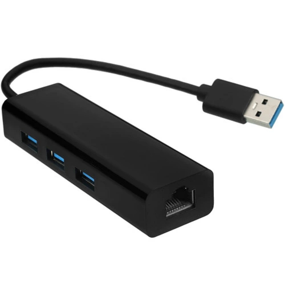 5bites Сетевой адаптер UA3-45-04BK USB3.0 сетевая карта / 3*USB3.0 / RJ45 1G / BLACK