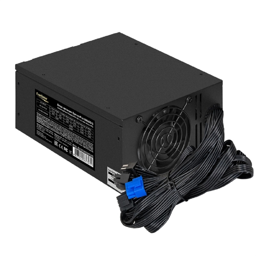 Exegate EX174459RUS Блок питания 600W Exegate APFC,2х8 cm fan, 20+4pin/(4+4)pin , 2xPCI-E , 9xSATA