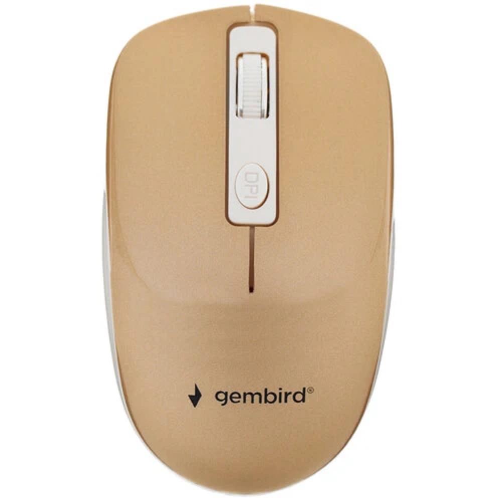 Gembird MUSW-400-G Gold USB { Мышь беспров., 3кн.+колесо-кнопка, 2.4ГГц, 1600 dpi, бесшумный клик}