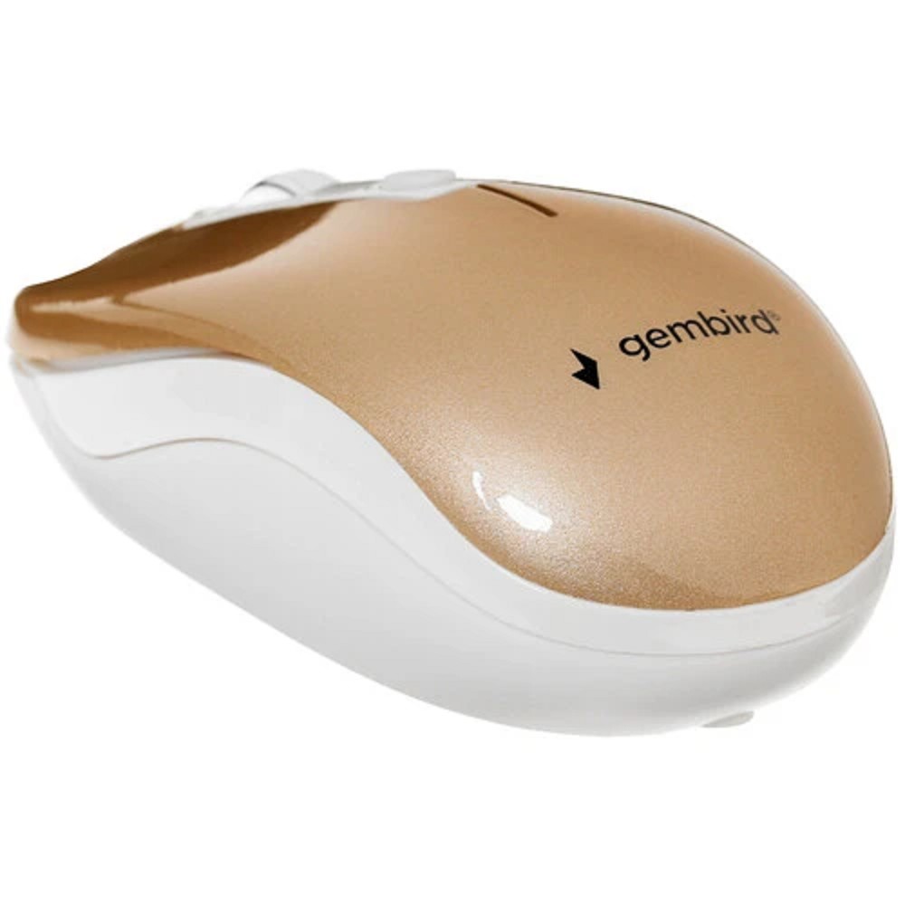 Gembird MUSW-400-G Gold USB { Мышь беспров., 3кн.+колесо-кнопка, 2.4ГГц, 1600 dpi, бесшумный клик}