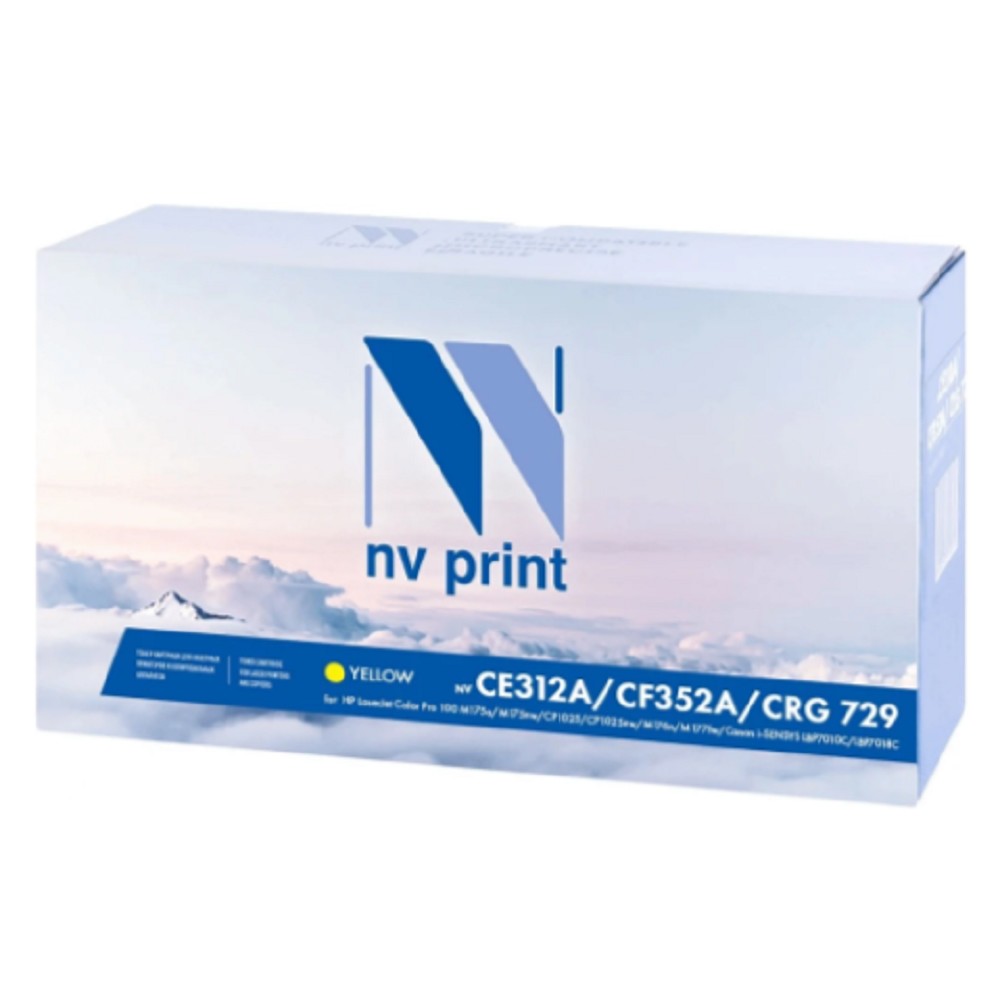NVPrint CE312A/CF352A/Canon 729 Картридж для HP LaserJet Color Pro 100 M175a/M175nw/CP1025/CP1025nw/M176n/M177fw/Canon i-SENSYS LBP7010C/LBP7018C Yellow (1000k) NV Print арт. NV-CE312A/CF352A/729Y