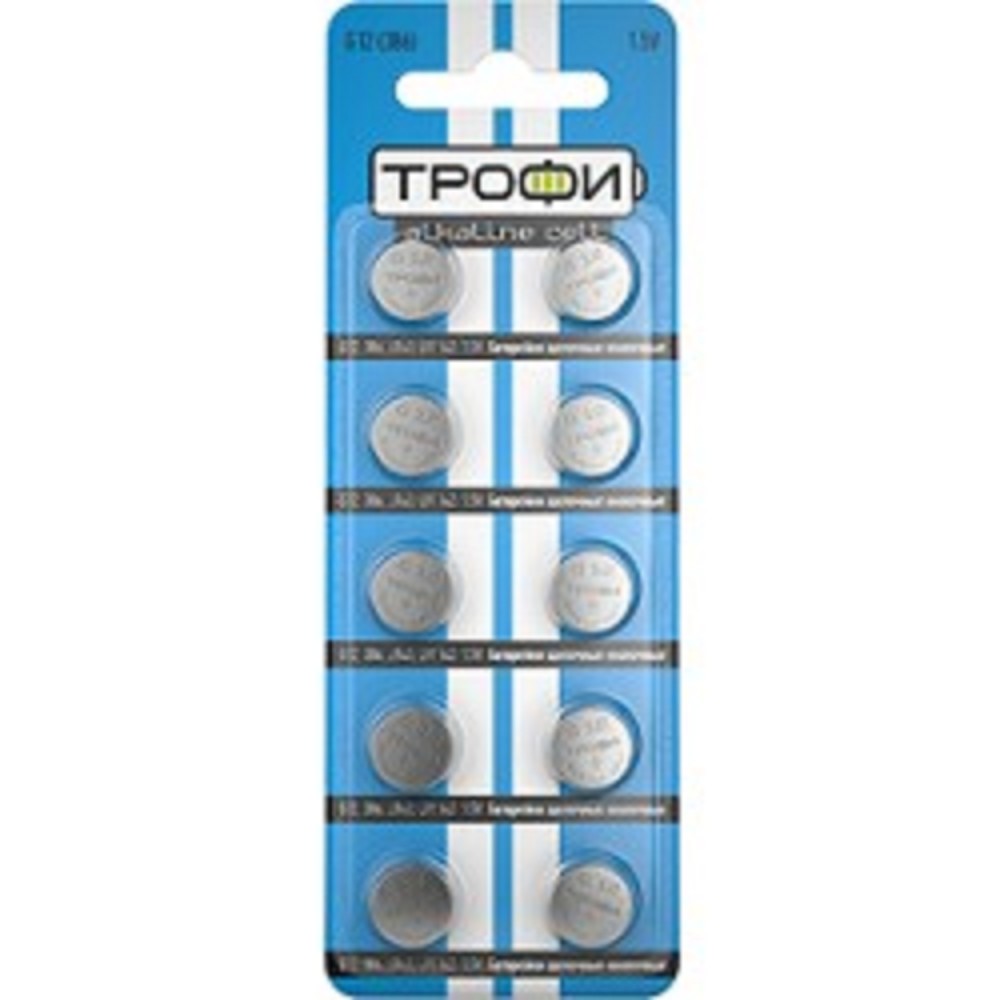 Трофи G12 (386) LR1142, LR43 Energy Power Button Cell (200/1600/140800) (10 шт. в уп-ке) арт. C0035049