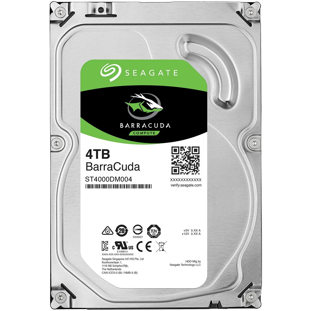Seagate Barracuda HDD 3.5" SATA 4Tb, 5400 rpm, 256Mb buffer, 512e/4kn, SMR, ST4000DM004, 1 year, (analog ST4000DM005)