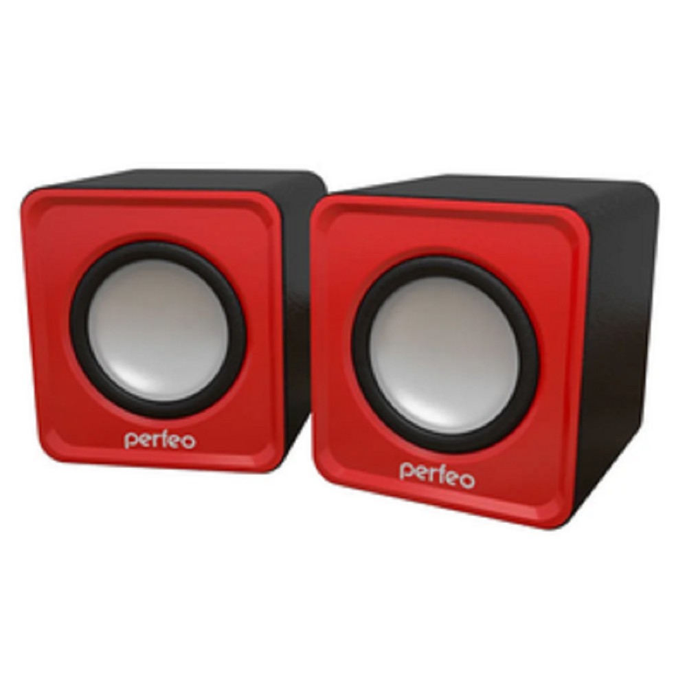 Perfeo колонки "WAVE" 2.0, мощность 2х3Вт (RMS), красный, USB [PF-128-R] арт. PF_5128