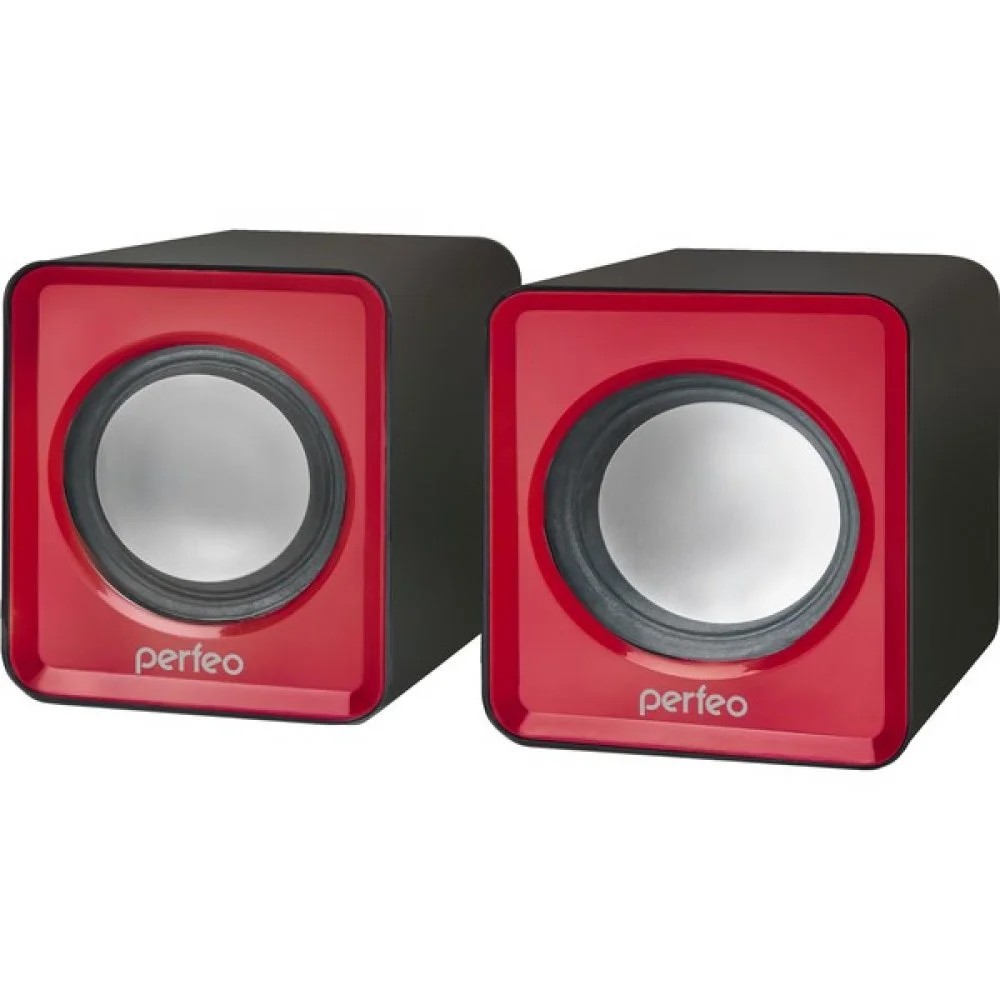 Perfeo колонки "WAVE" 2.0, мощность 2х3Вт (RMS), красный, USB [PF-128-R] арт. PF_5128