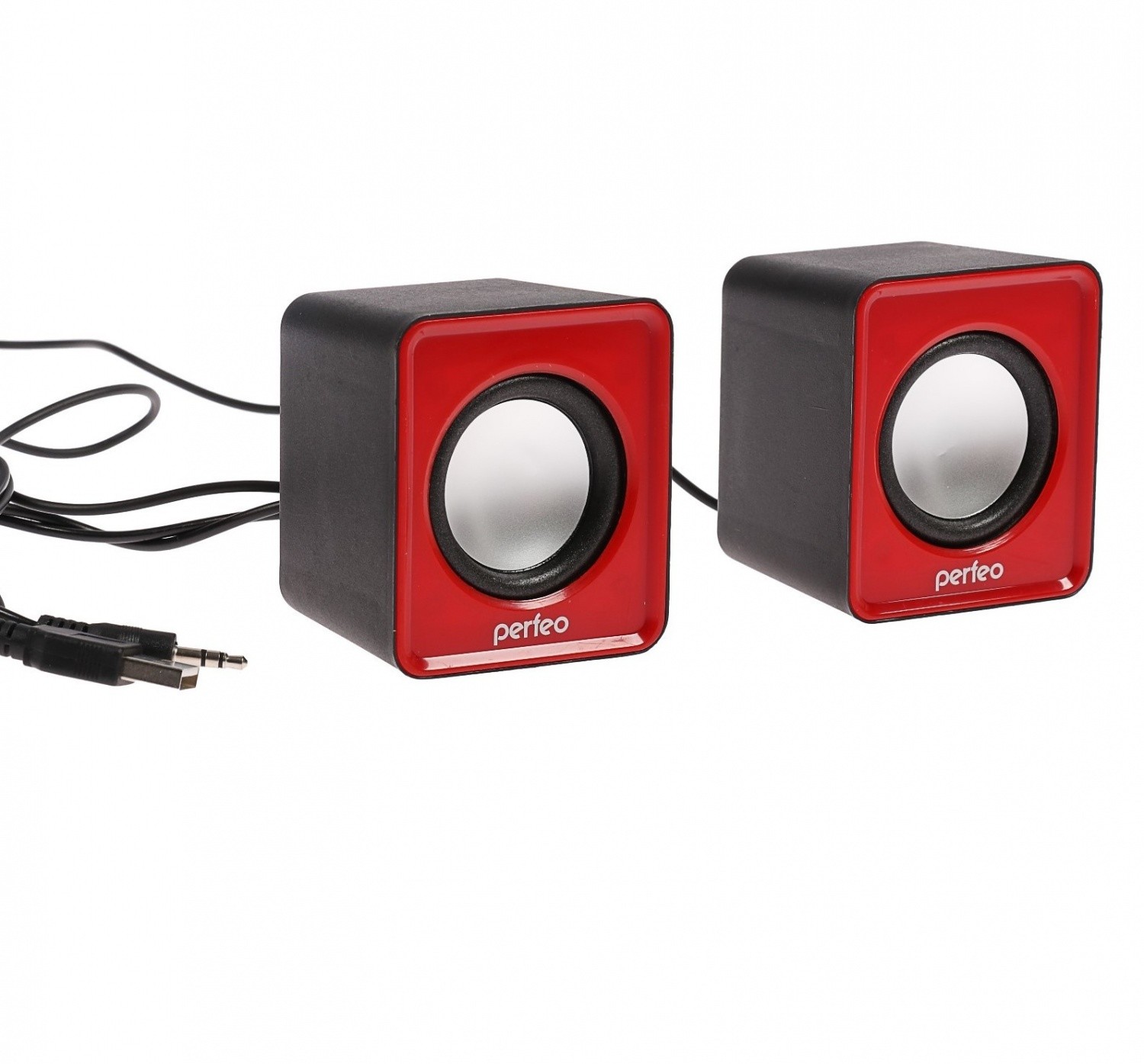 Perfeo колонки "WAVE" 2.0, мощность 2х3Вт (RMS), красный, USB [PF-128-R] арт. PF_5128