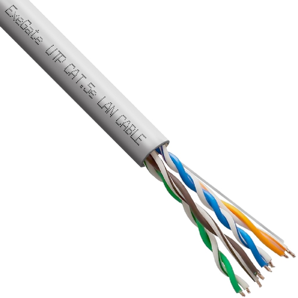 Exegate EX264556RUS Кабель UTP 4 пары кат.5e Exegate 100% медь, 26AWG, бухта 305м, серый, PVC