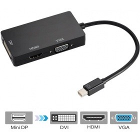 ORIENT Кабель-адаптер C310, Mini DisplayPort M -> HDMI/ DVI-I/ VGA, длина 0.2 метра, черный (30408)