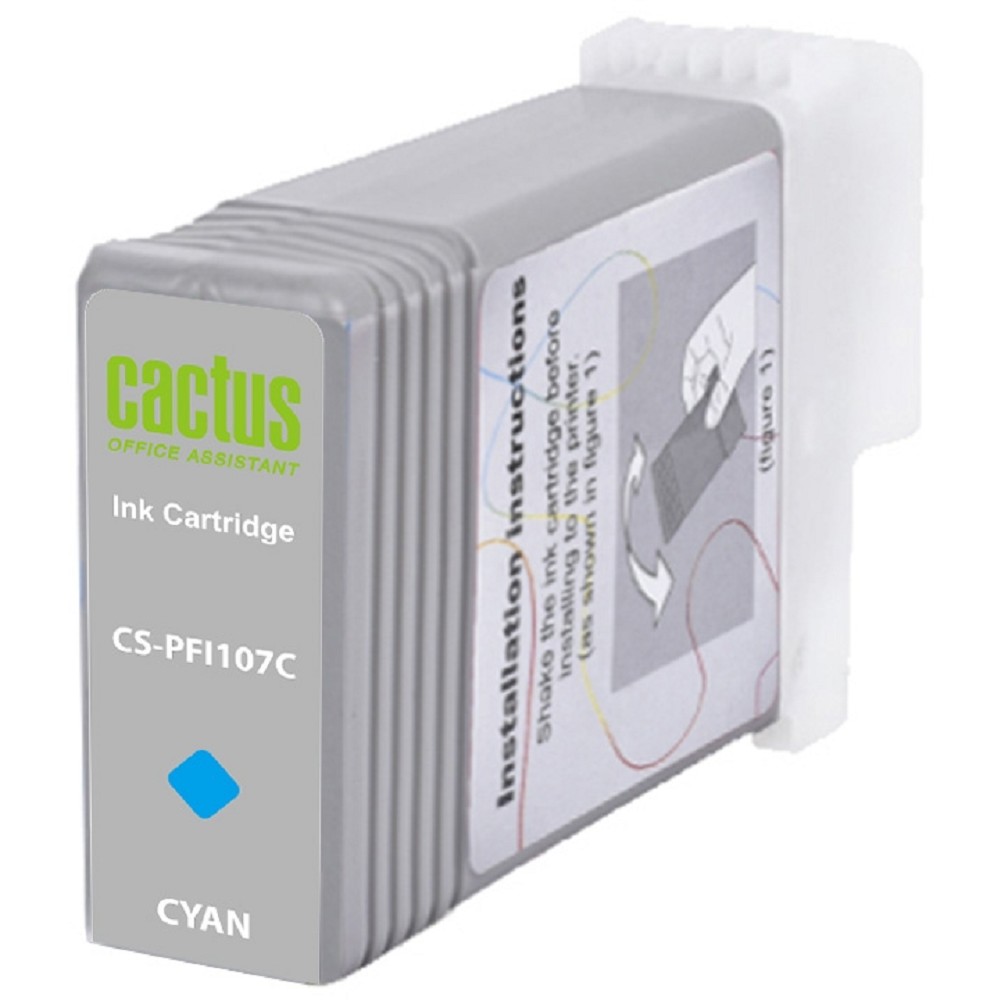 Картридж струйный Cactus CS-PFI107C PFI-107C синий (130мл) для Canon IP iPF670/iPF680/iPF685/iPF770/iPF780/iPF785/