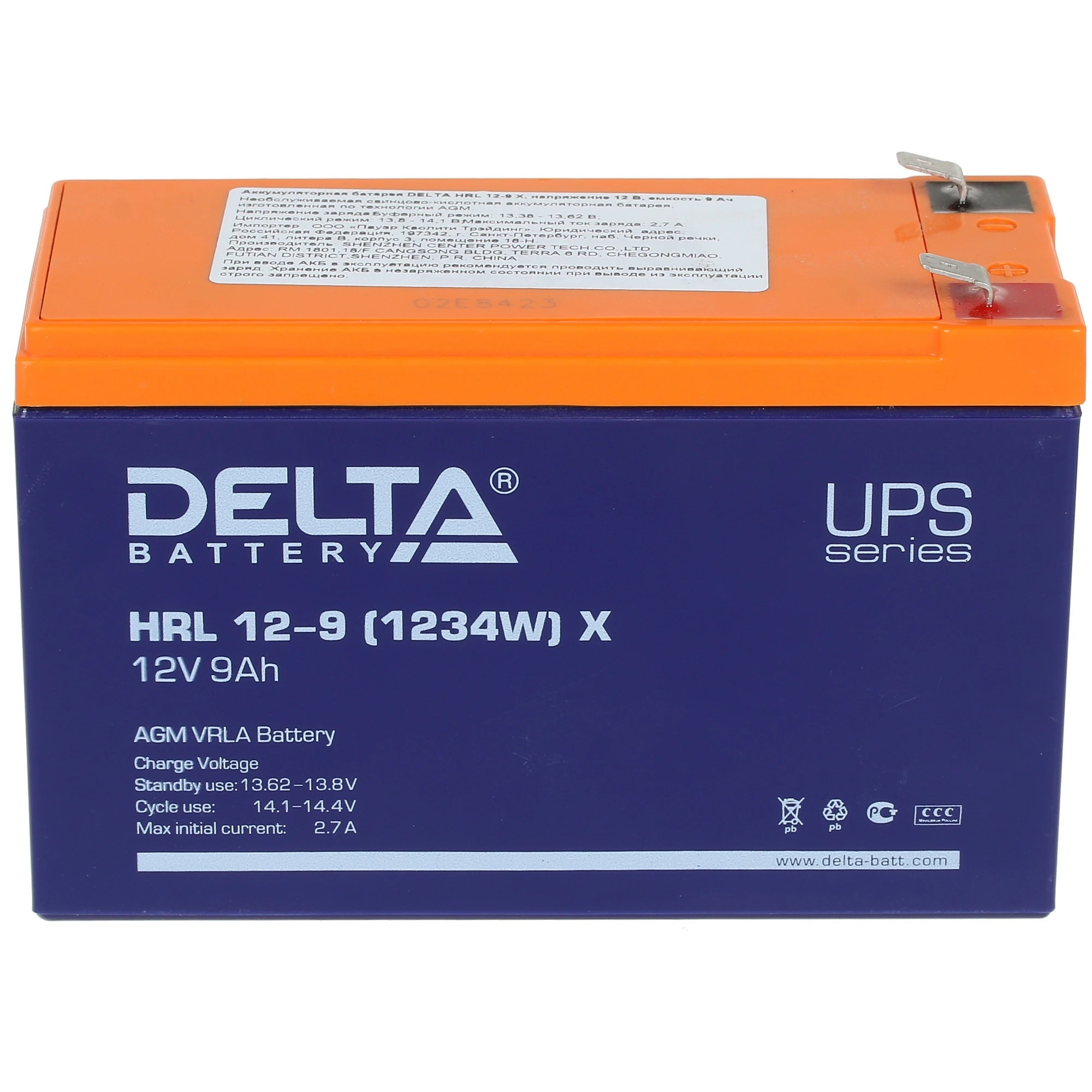Батарея для ИБП Delta HRL 12-9 (1234W) X 12В 9Ач