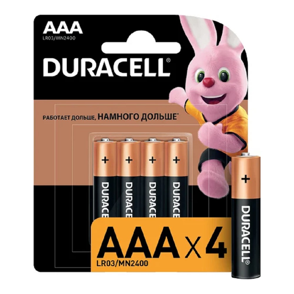 DURACELL LR03-4BL BASIC (48/192/29184) (AAA MN2400)(B0014046) (4 шт в уп-ке) арт. B0026813