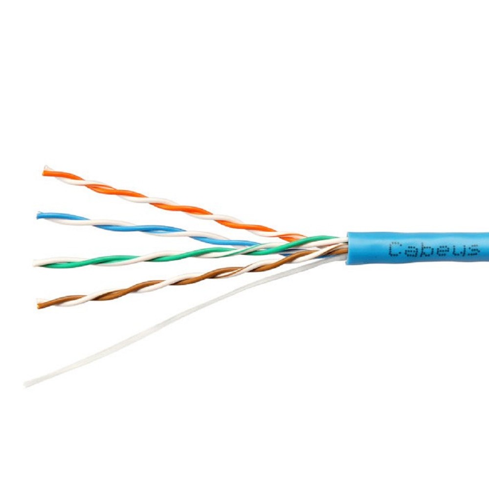 Кабель информационный Cabeus UTP-4P-CAT.5E-SOLID-BL кат.5E U/UTP 4 пары PVC внутренний 305м синий