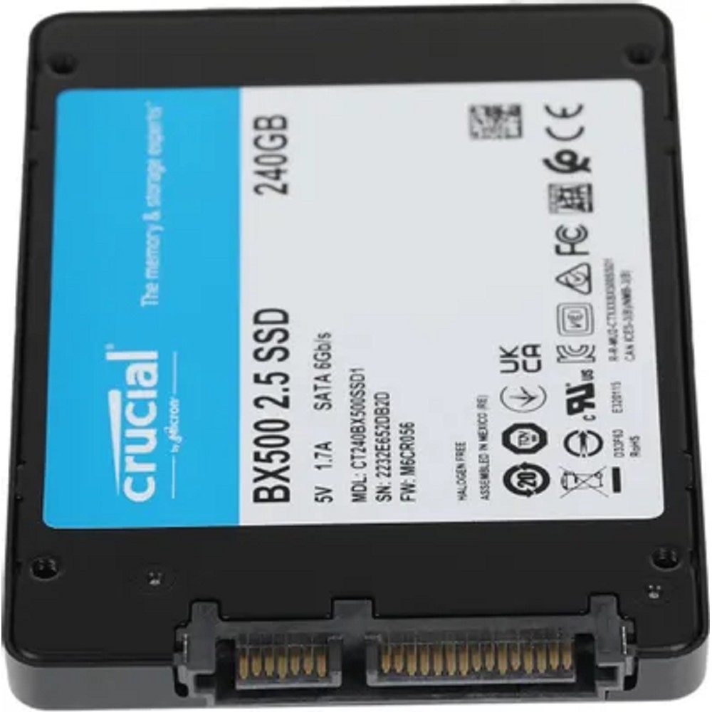 Crucial SSD Disk BX500 240GB SATA 2.5” 7mm SSD (540 MB/s Read 500 MB/s Write), 1 Year Warrаnty OEM арт. CT240BX500SSD1