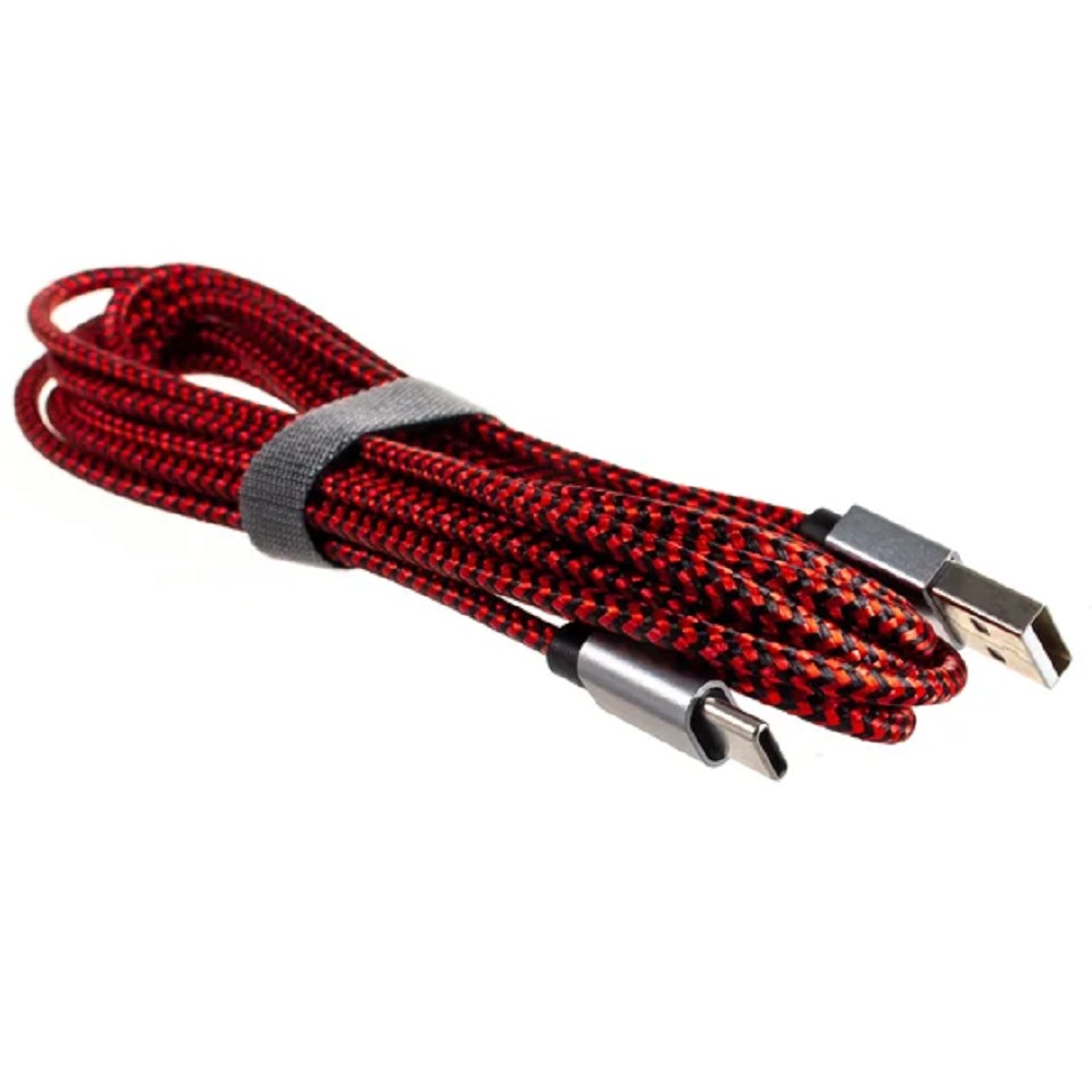 PERFEO Кабель USB2.0 A вилка - USB Type-C вилка, черно-красный, длина 3 м. (U4902)