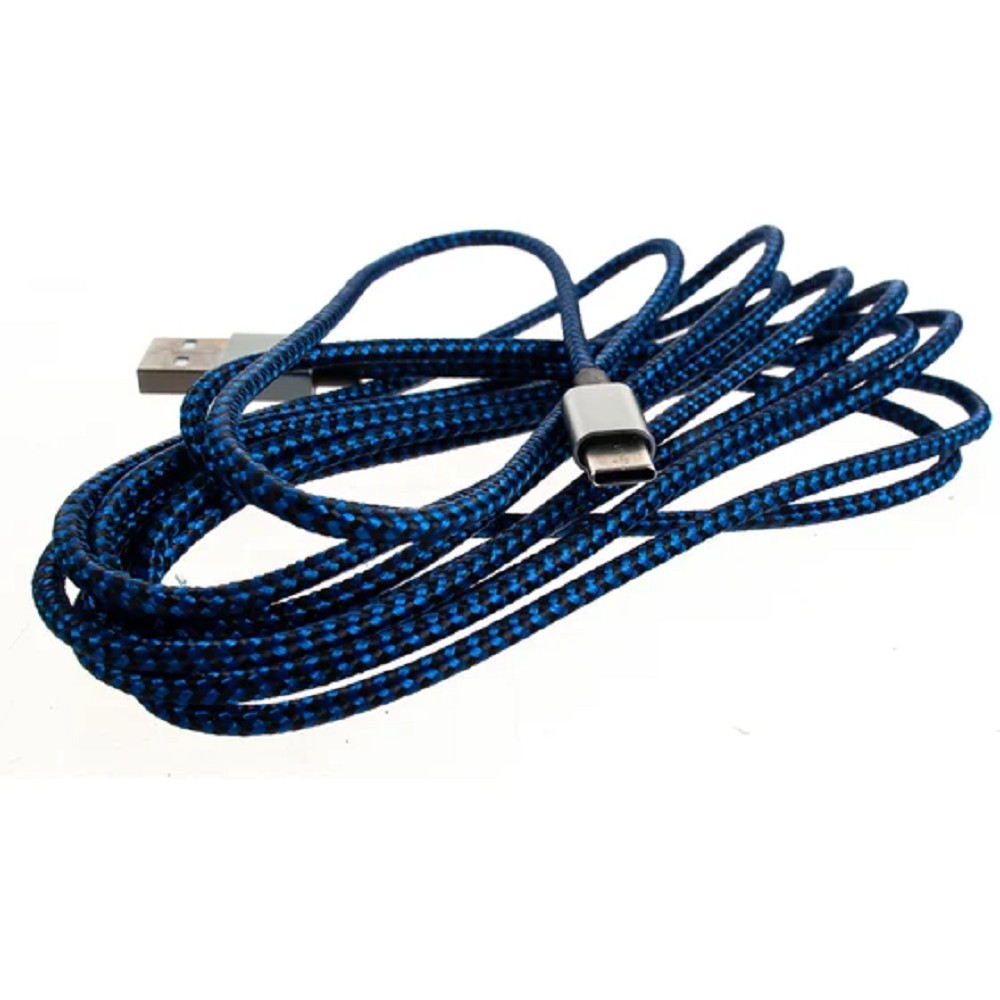 PERFEO Кабель USB2.0 A вилка - USB Type-C вилка, черно-синий, длина 3 м. (U4904)