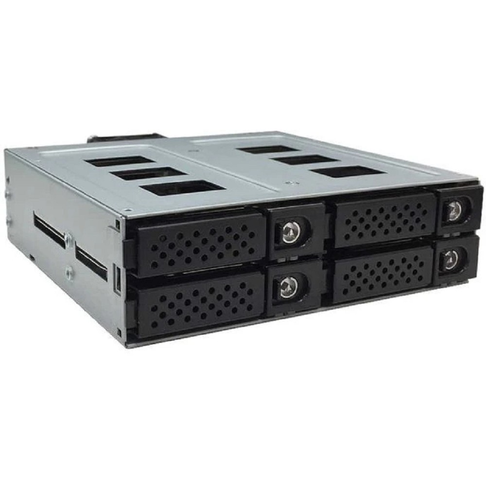 Procase G2-104-SATA3-BK {Hot-swap корзина 4 SATA3/SAS 12G,черный,с замком,hotswap mobie rack 2,5" HDD(1x5,25),4*SATA,2xFAN 40x15mm}