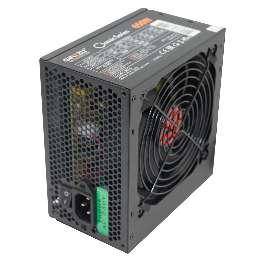 Ginzzu CB650 12CM black,24+4p,2 PCI-E(6+2), 4*SATA, 3*IDE,оплетка MB, кабель питания