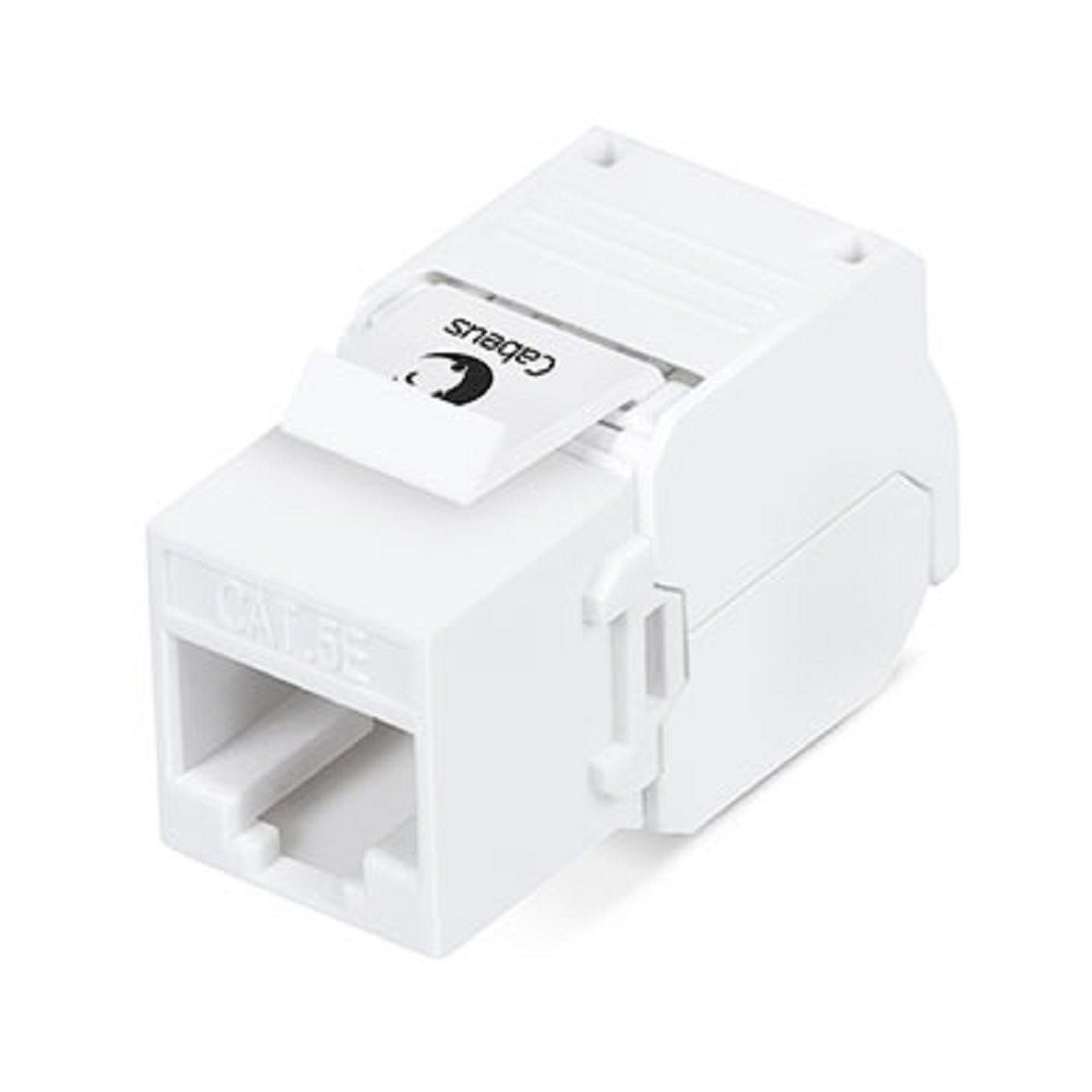 Сabeus KJ-RJ45-Cat.5e-180-Toolless Вставка Keystone Jack RJ-45(8P8C), 180 градусов, категория 5e, без инструмента Toolless, белая CABEUS