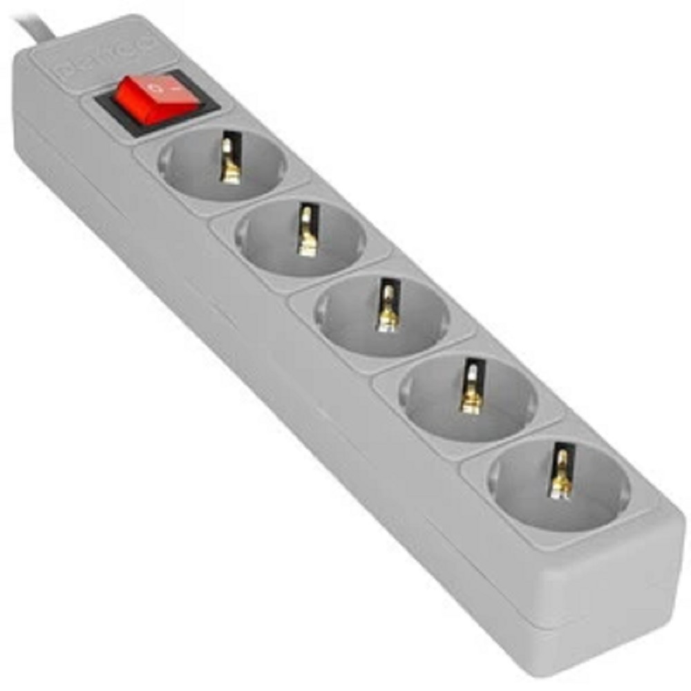 Perfeo Сетевой фильтр "POWER+",PF_A4659 (1,8м, 5 розеток, серый (PF-PP-5/1,8-G))