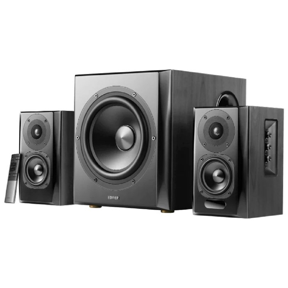 Edifier S351DB черный {2 сат. + сабвуфер,150W RMS, 30-20000Гц, дерево, беспроводной пульт ДУ, Bluetooth aptX}