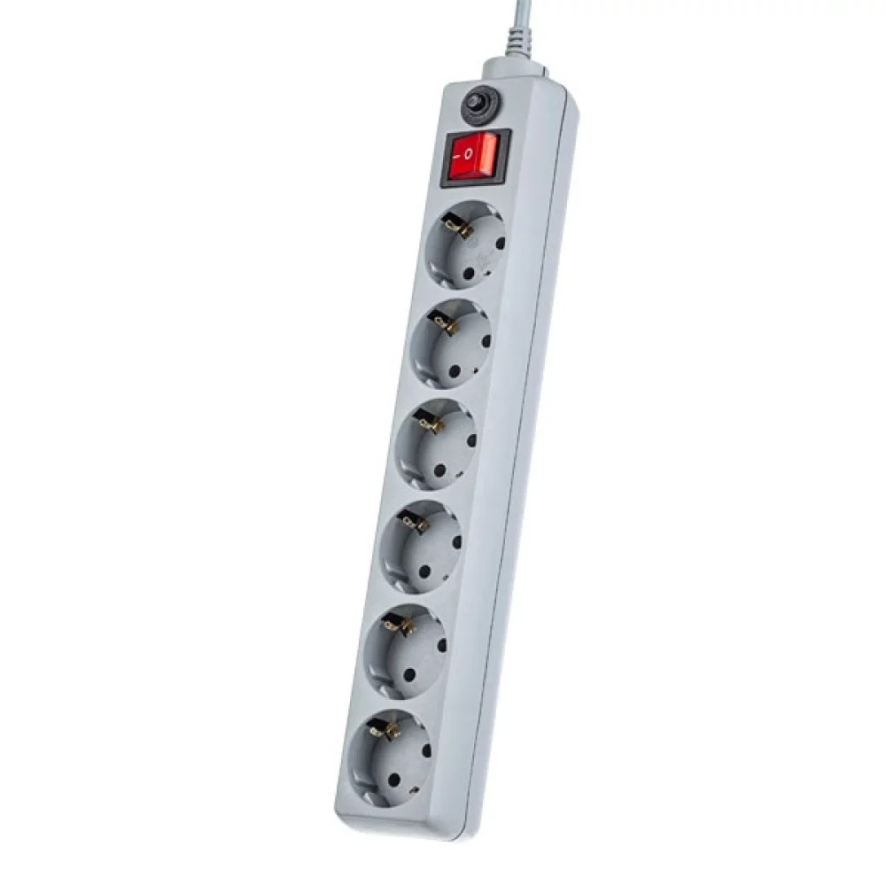 Perfeo Сетевой фильтр "POWER+", PF_A4673 (3,0м, 6 розеток, серый (PF-PP-6/3,0-G))