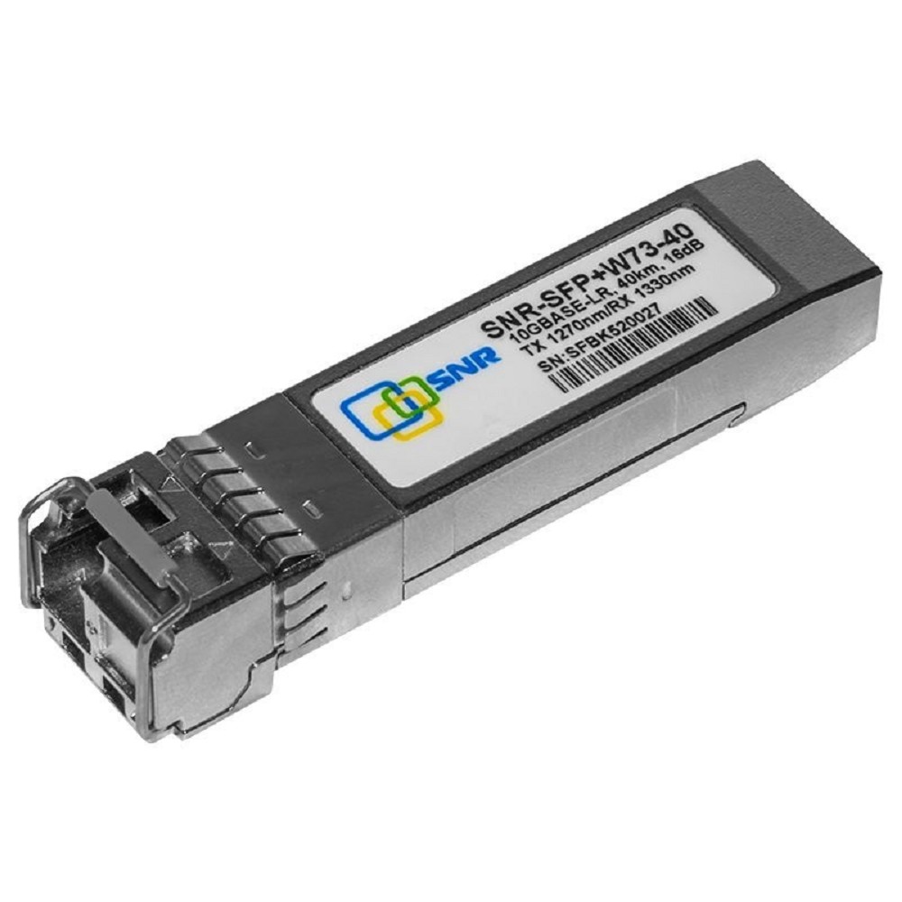 SNR SNR-SFP+W73-40 Одноволоконный модуль, SFP+ WDM 10GBASE-ER/EW, разъем LC, рабочая длина волны Tx/Rx: 1270/1330нм, дальность до 40км (16dB).
