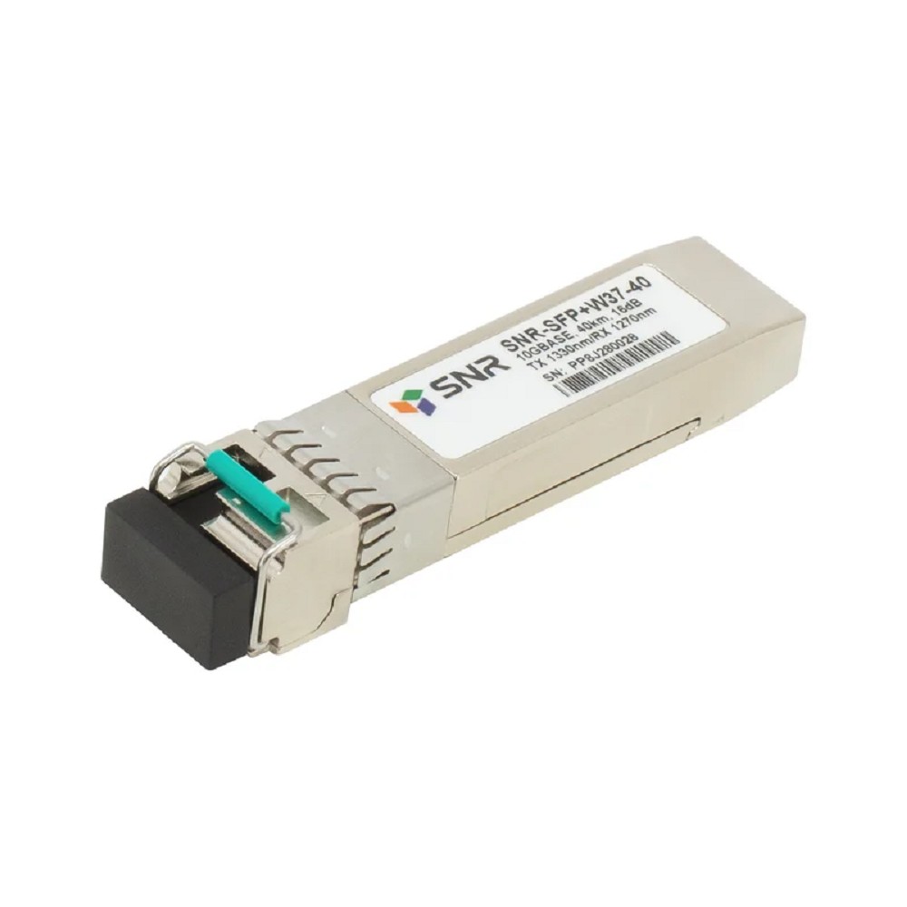 SNR SNR-SFP+W37-40 Одноволоконный модуль, SFP+ WDM 10GBASE-ER/EW, разъем LC, рабочая длина волны Tx/Rx: 1330/1270нм, дальность до 40км (16dB).