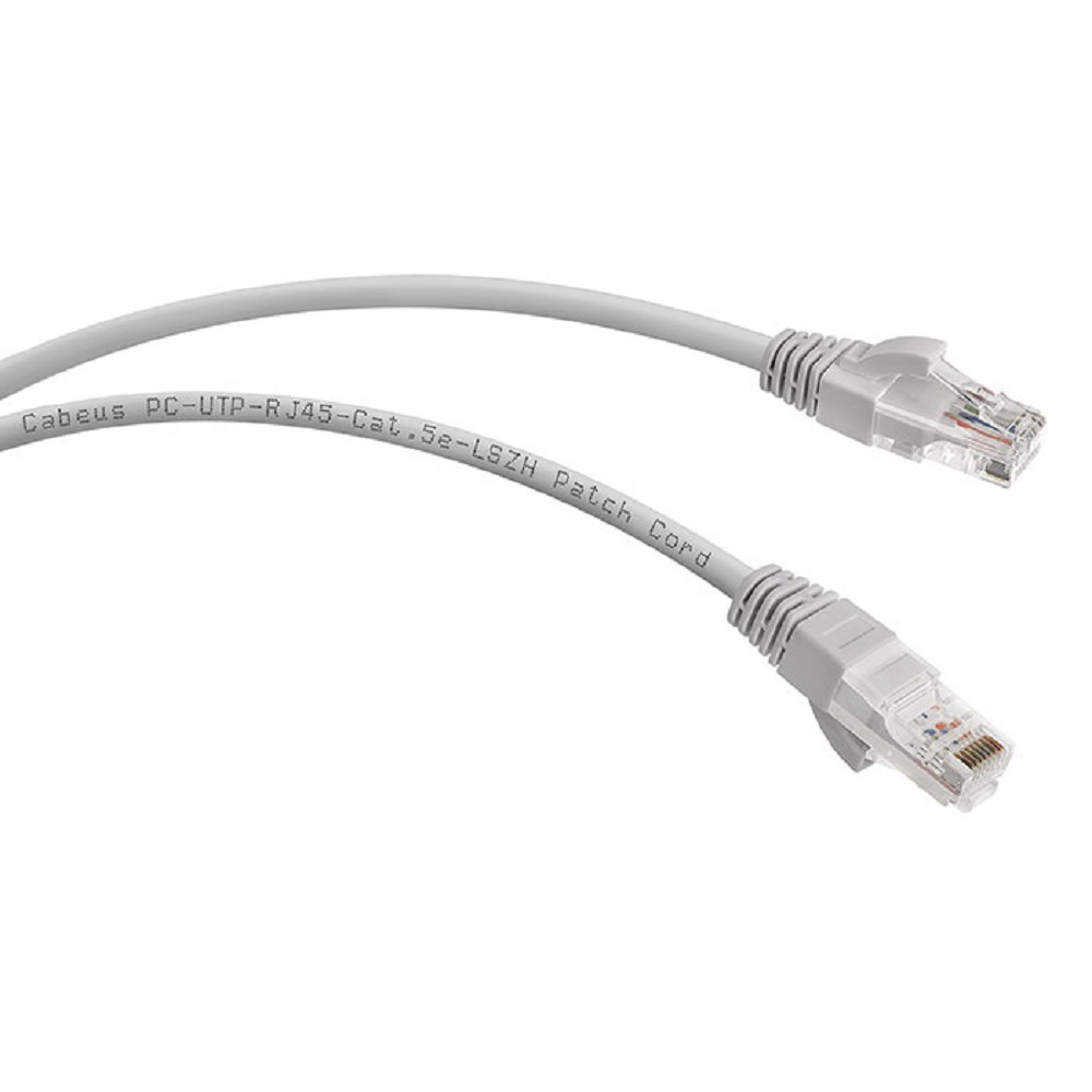 Cabeus PC-UTP-RJ45-Cat.5e-15m-LSZH Патч-корд U/UTP, категория 5е, 2xRJ45/8p8c, неэкранированный, серый, LSZH, 15м