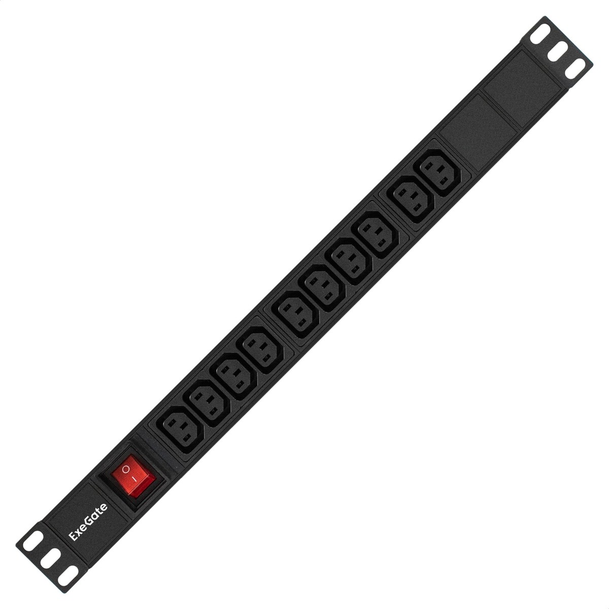 Exegate EX280859RUS Блок розеток ExeGate ServerPro PDU-19H001 Al-10С13-C14-SW, 1U, Алюм., 10 IEC 320 C13, С14